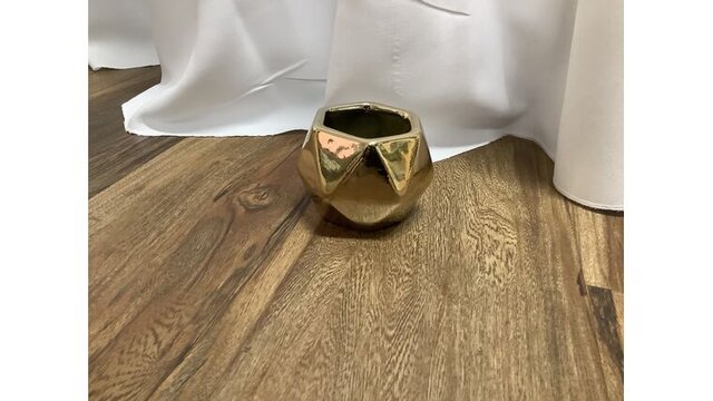 Vase Geometric Gold Glass 3 Inch